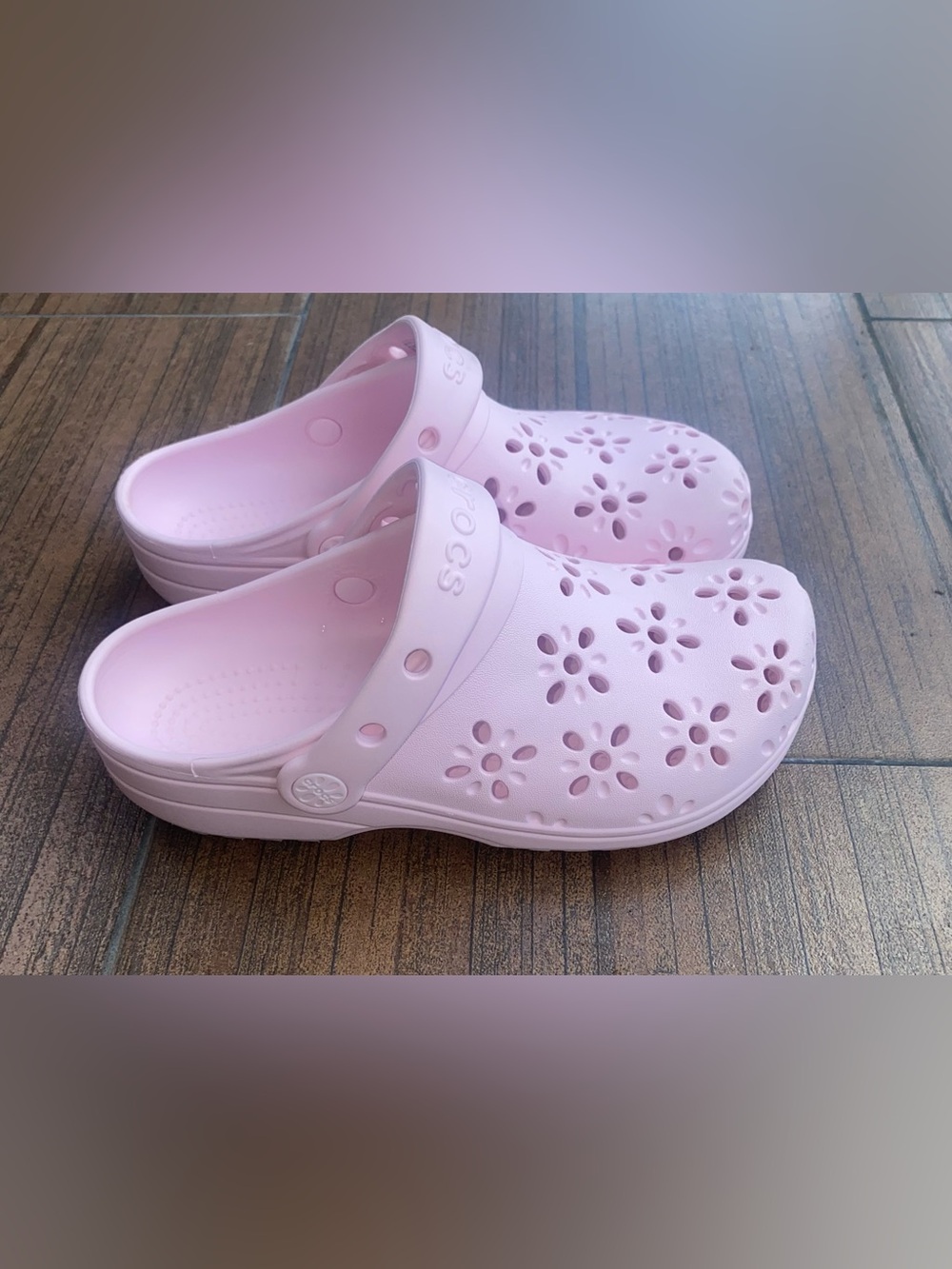 CROCS Kids Pink Floral Clogs - Picture 7 of 12